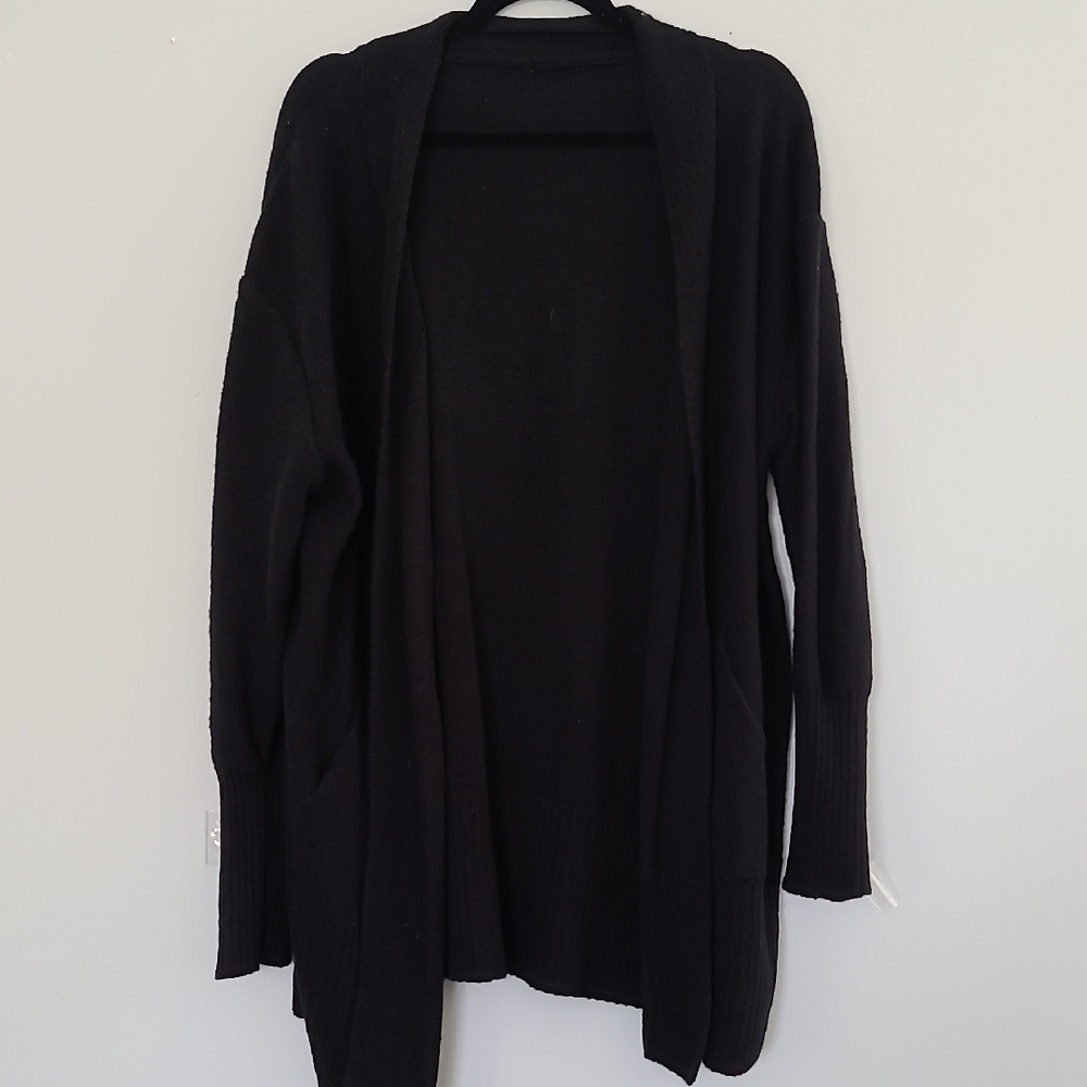SHEIN Oversized Black Cardigan Sweater Open-Front